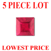 2 mm Square Faceted Ruby 5 piece Lot AA Grade