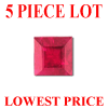 3 mm Square Faceted Ruby 5 piece Lot AA Grade