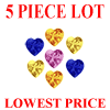 4 mm Heart Multi Color Sapphire 5 piece Lot