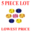 5x4 mm Oval Multi Color Sapphire 5 piece Lot