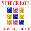 2.5 mm Square Multi Color Sapphire 5 piece Lot