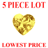 5 mm Heart Yellow Sapphire 5 piece Lot