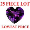 8 mm Heart Faceted Amethyst 25 piece Lot AAA Grade