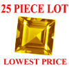 7 mm Square Faceted Golden Citrine 25 piece Lot AAA Grade