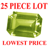 6x4 mm Octagon Faceted Peridot 25 piece Lot AAA Grade