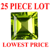 3 mm Square Faceted Peridot 25 piece Lot AAA Grade