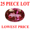 6x4 mm Oval Faceted Rubellite 25 piece Lot A Grade
