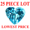 8 mm Heart Faceted Swiss Blue Topaz 25 piece Lot AAA Grade