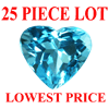 7 mm Heart Faceted Swiss Blue Topaz 25 piece Lot AAA Grade