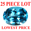 8x6 mm Oval Faceted Swiss Blue Topaz 25 piece Lot AAA Grade