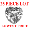 4 mm Heart Faceted White Topaz 25 piece Lot AAA Grade