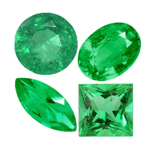 Emerald gemstones faceted Columbia mixed shape size grade 25 carat lots