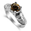 1.22 Carats Chocolate Diamond Ring in 18k White Gold
