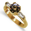 1.14 Carats Chocolate Diamond Ring in 18k Yellow Gold
