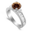 1.30 Carats Chocolate Diamond Ring in 18k White Gold