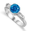 1.38 Ct Twt Blue VS Diamond Ring in 18k Gold