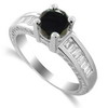 1.50 Carats Black Diamond Ring in 18k White Gold 1.50 Carats Black Diamond Ring in 18k White Gold