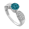 0.80 Ct Twt Blue VS Diamond Ring in 18k White Gold