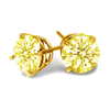 1 Carat Yellow Diamond Earrings in 14k White or Yellow Gold