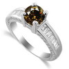 1.5 Carats Champagne Diamond Ring in 18k White Gold 1.5 Carats Champagne Diamond Ring in 18k White Gold