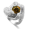 2.2 Carats Red Cognac Diamond Ring in 18k White Gold 2.2 Carats Red Cognac Diamond Ring in 18k White Gold
