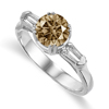 1.38 Ct Twt Champagne VS Diamond Ring in 18k Gold