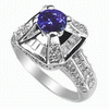 2.11 Carats Tanzanite VS Diamond Ring in 18k White Gold