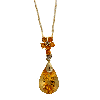 3.90ct. Citrine Diamond Pendant in 10K Yellow Gold