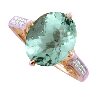 6.56 ct. Amethyst Diamond Rings In 10k Yellow Gold