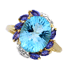 5.77 ct. Topaz Diamond Ring in 10k Yellow Gold