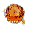 9.55 ct. Citrine Diamond Ring in 10k Yellow Gold
