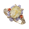 3.98 ct. Rutilated Quartz Diamond Ring in 10k Yellow Gold