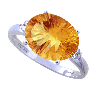 5.47 ct. Citrine Diamond Ring in 10k White Gold