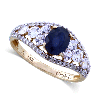 1.50 ct. Diamond Sapphire Ring in 14k Yellow Gold
