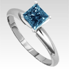 0.35 Carats Blue Diamond Ring in 14k Gold