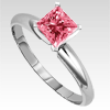 0.35 Carat P/Cut Pink Diamond Ring in 14k Gold