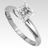 1.01 Ct Princess Cut Diamond Ring in 14k White Gold