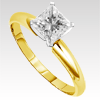 0.25 Ct White Diamond Solitaire Ring in 14k White or Yellow Gold