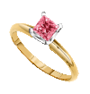 0.35 Carat P/Cut Pink Diamond Ring in 14k Gold