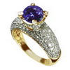 2.89 Carats Tanzanite Diamond Ring in 18k Gold