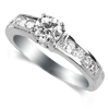 0.86 Ct. Twt. Diamond Engagement Ring in 18k White Gold