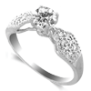 0.66 Ct. Twt. Diamond Engagement Ring in 18k White Gold