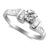 0.71 Ct. Twt. Diamond Engagement Ring in 18k White Gold