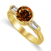 1.38 Ct Twt Cognac VS Diamond Ring in 18k Gold