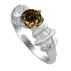 1.44 Carats Cognac Diamond Ring in 18k White Gold