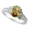 1.81 Carats Champagne VS Diamond Ring in 18k White Gold