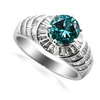 2.61 Carats Blue Diamond Ring in 18k White Gold