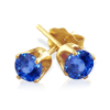 2 Carats Blue Sapphire Earrings in 14k Yellow Gold