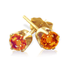 1 Carats Padparadscha Sapphire Earrings in 14k White or Yellow G