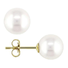 7 mm Pearl Stud Earrings in 14k Gold